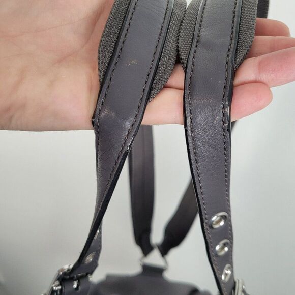 MZ Wallace Marlena Backpack Nylon Silver Hardware Leather Trim Gray - Picture 15 of 16